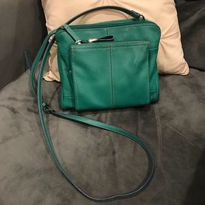 Tignanello teal genuine leather crossbody bag